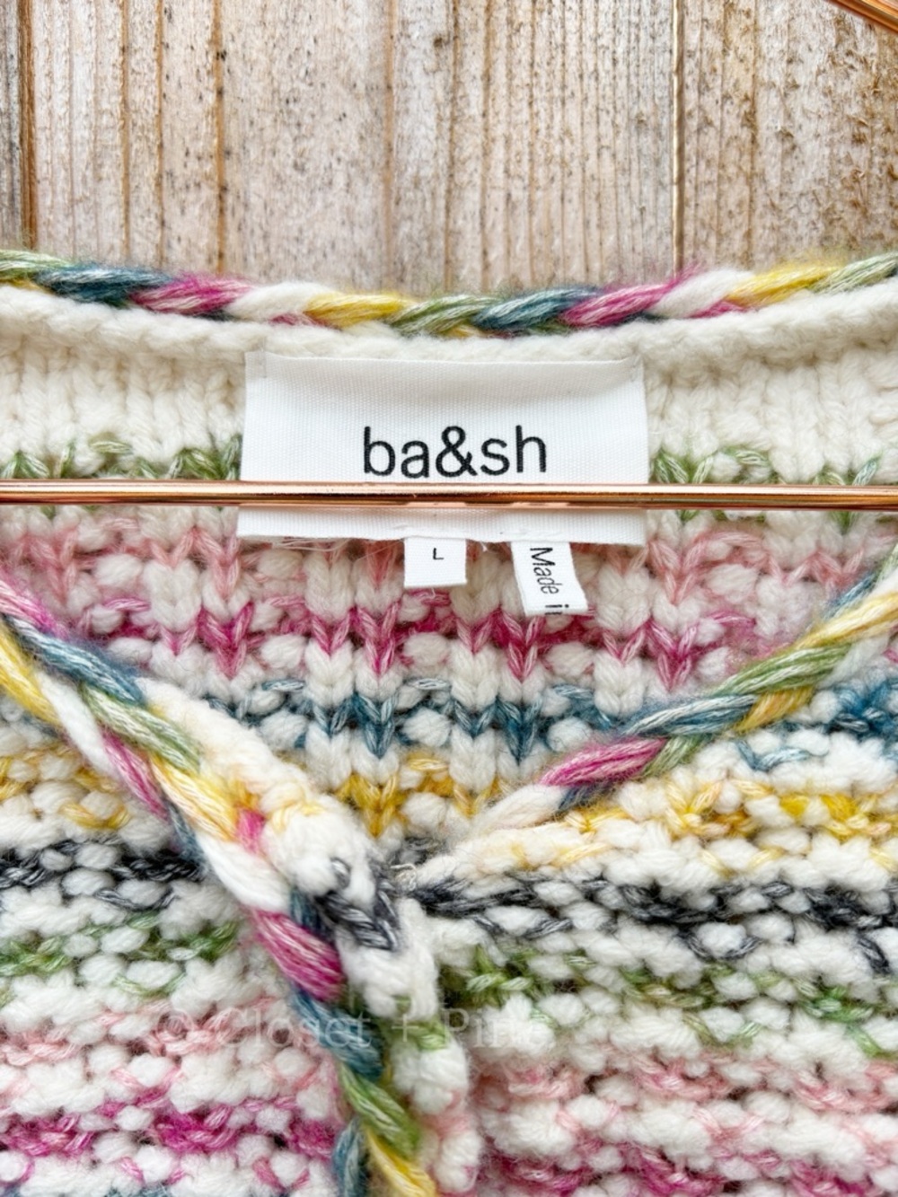 ba&sh Bianca Cardigan Multicolor Knit Size Large Sweater Wool Blend - Picture 4 of 17